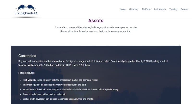 LivingTradeFX Trading Products
