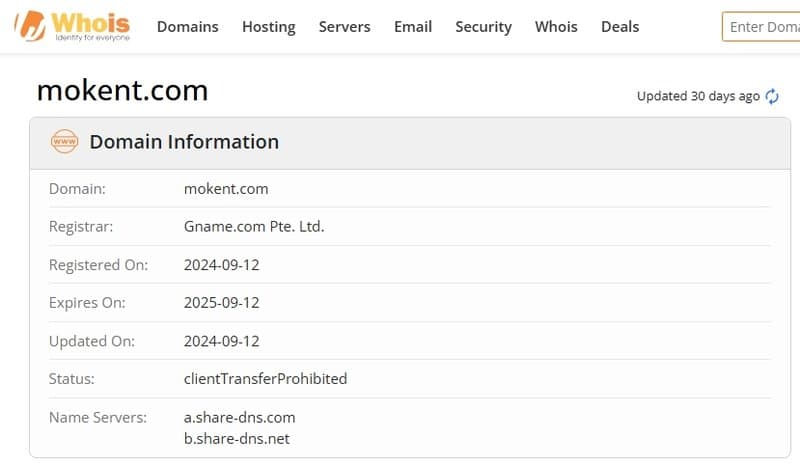 Website Registration Date