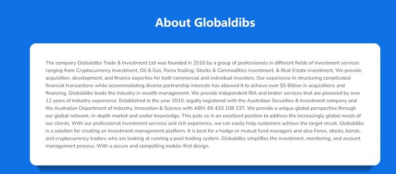 Trading Products of Globaldibs