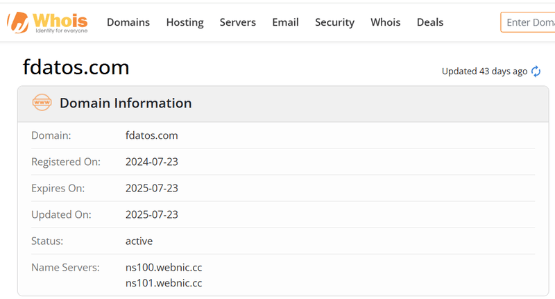 Результаты из Whois