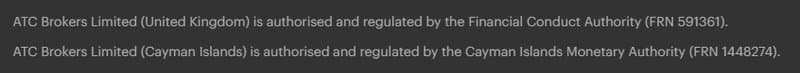 ATC Brokers official website regulatory information