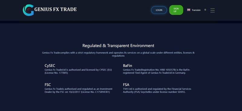 Official website regulatory information