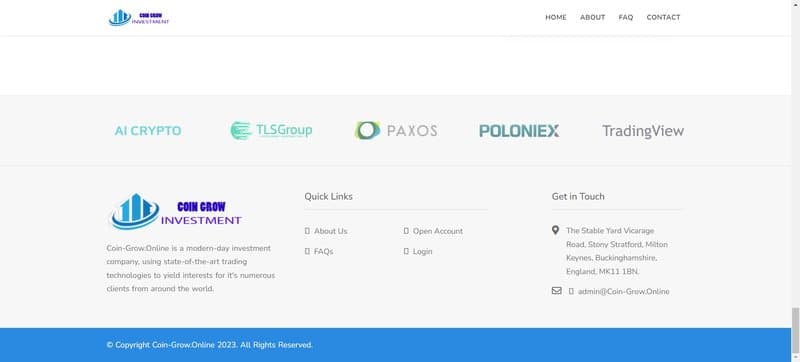 COIN GROW INVESTMENT的官网简介