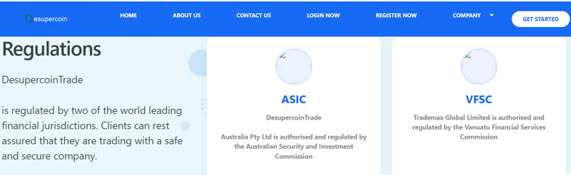 Regulación financiera que afirma en su sitio web