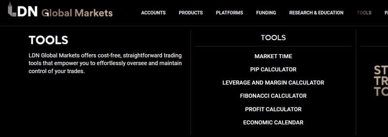 Trading tools of LDN Global Markets
