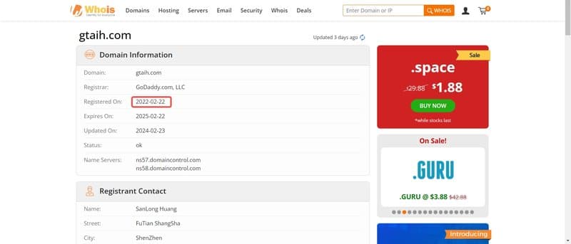 Goldton Securities Pty Ltd's domain registration time