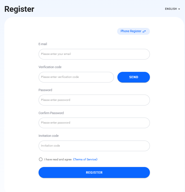 formulário de registro