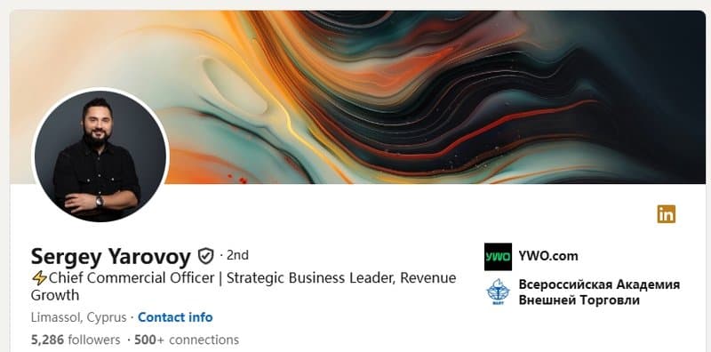 YWO's Chief Commercial Officer is Sergey Yarovoy