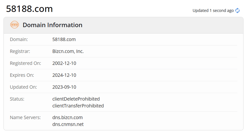 ข้อมูลอายุโดเมนของ topfinance.com จาก whois.com