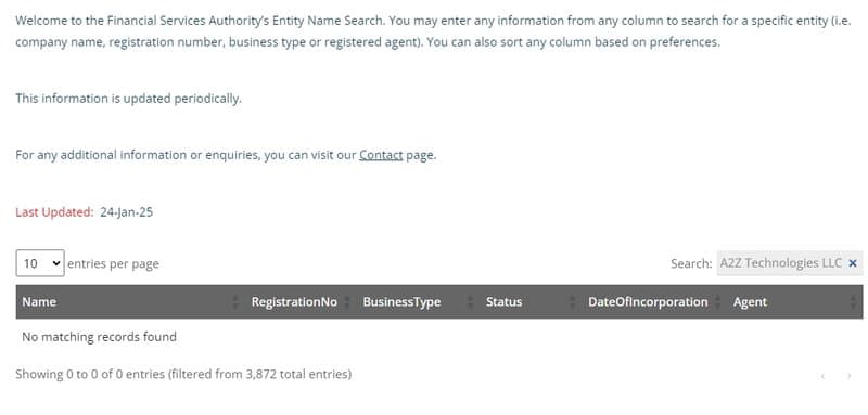 No relevant company entity information found