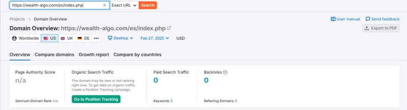 Semrush自然搜索流量数据