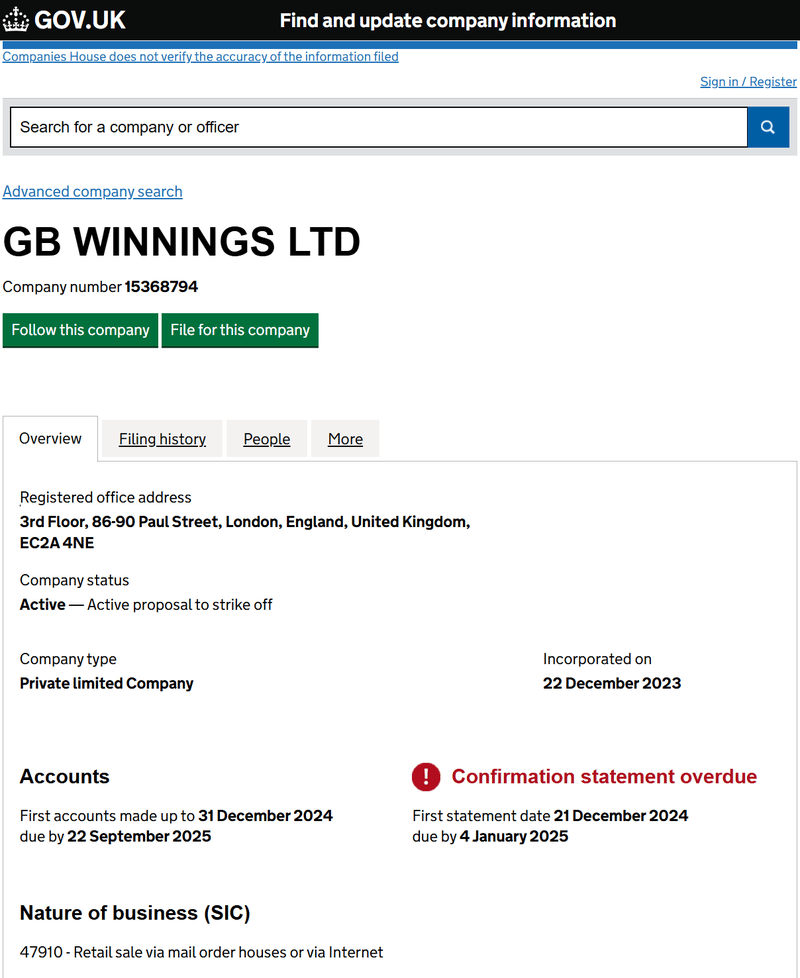 Company number 15368794