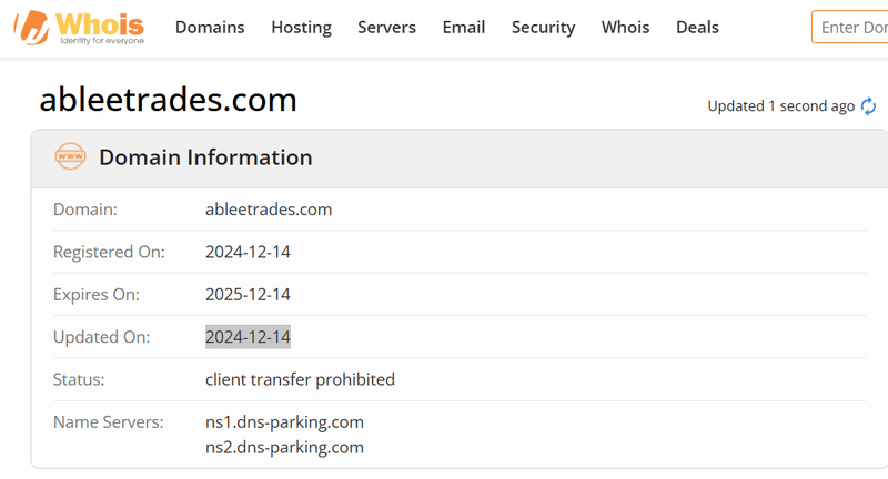 ผลการตรวจสอบ Whois