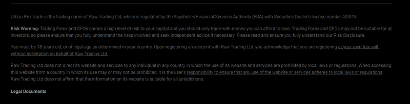 Urban Pro Trade regulatory information