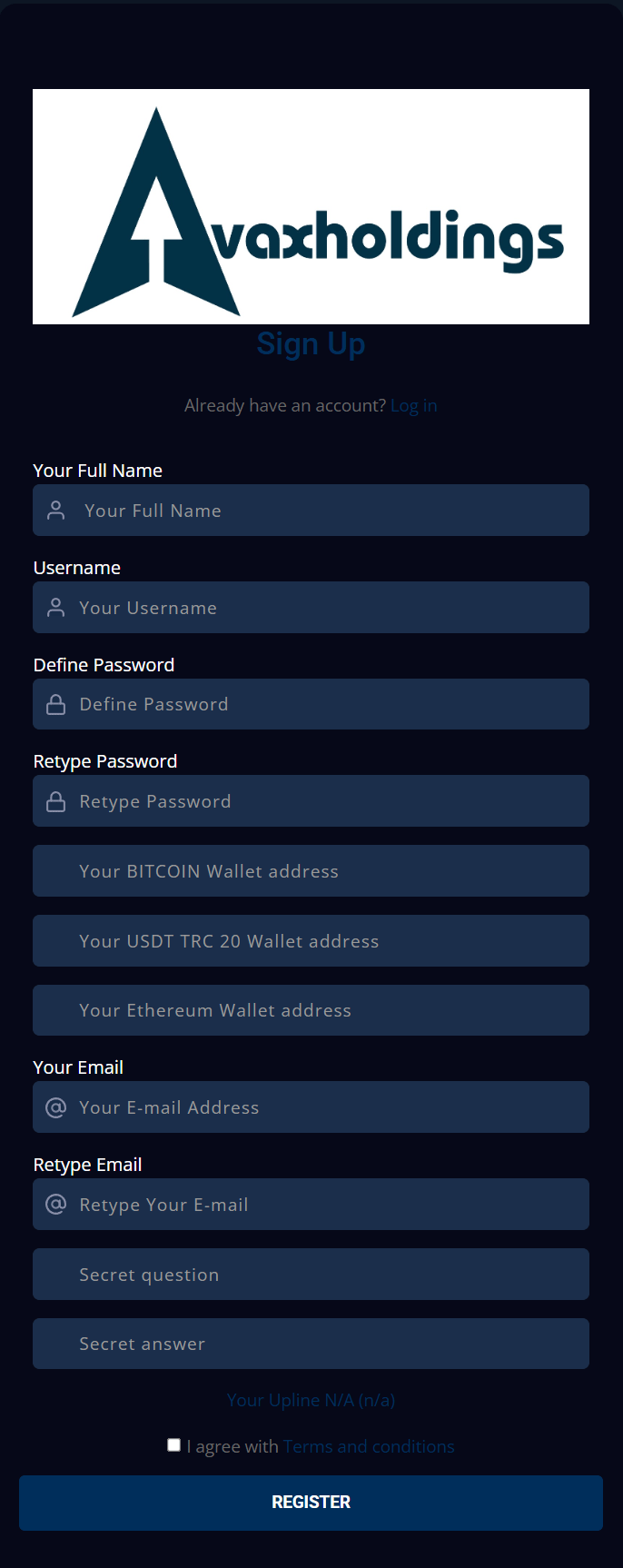 Proceso de registro de cuenta de trading