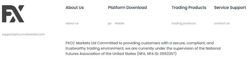 FXCC Markets Ltd regulatory statement