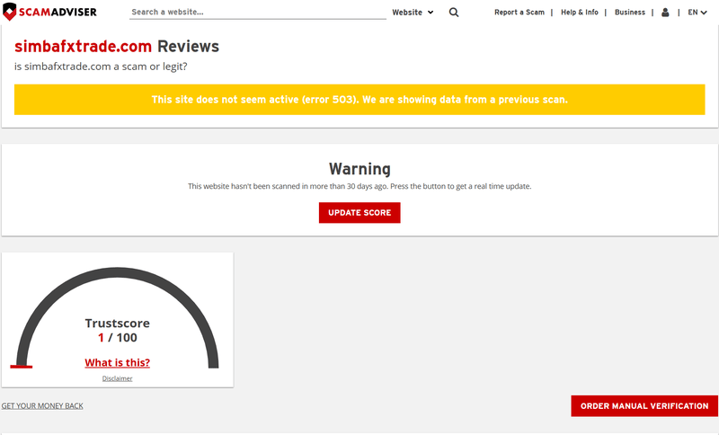 ScamAdviser high risk platform warning