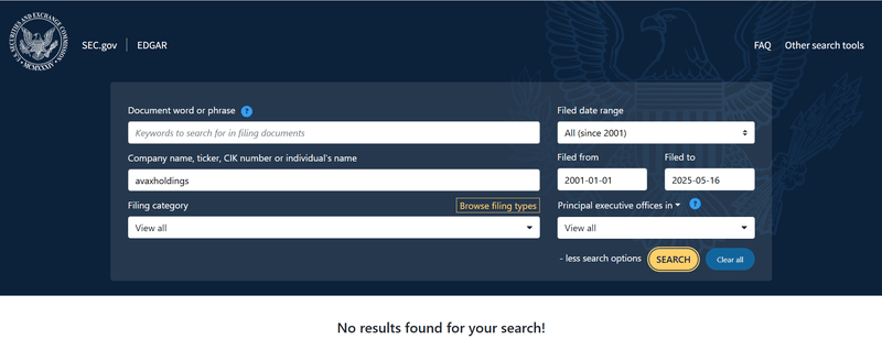 Resultado de la consulta SEC