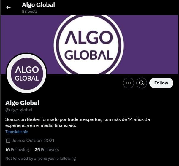 Algo Global的推特账号