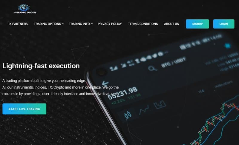 Similar website design to Aircrypt Trades