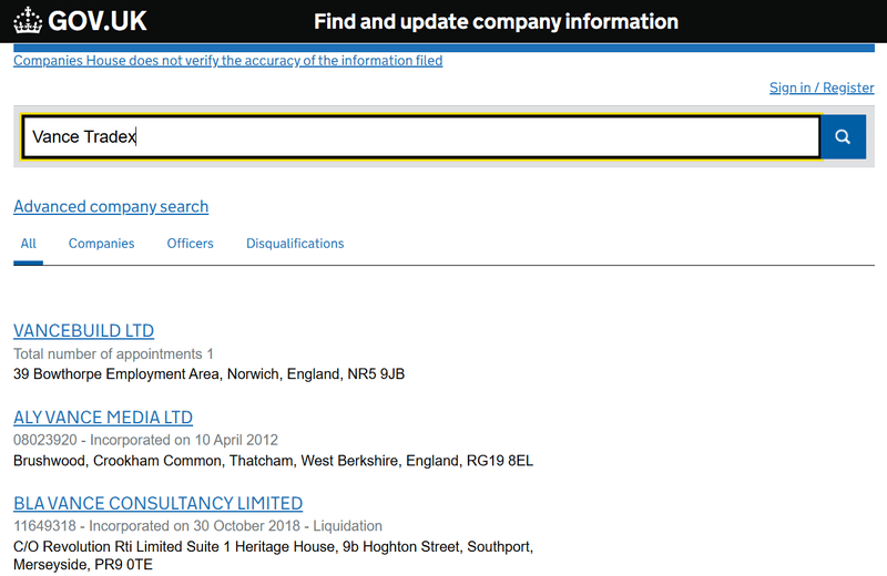 Resultado de la consulta de Companies House
