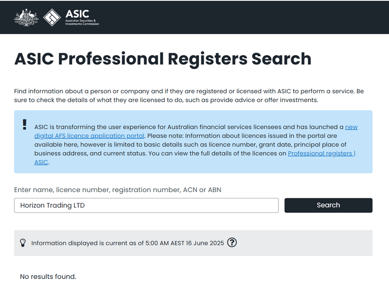 ASIC Query Result