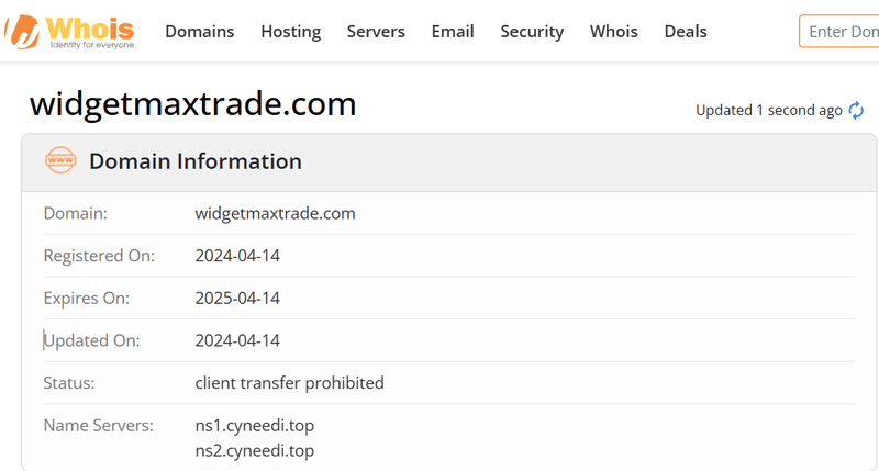 Whois 조회 결과