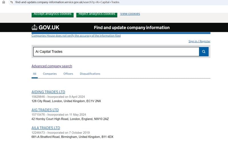 Ai Capital Trades' corporate background