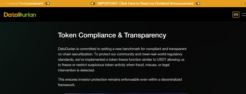 Token Compliance and Transparency