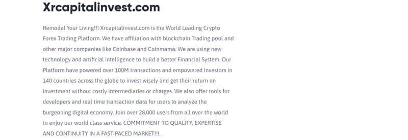 products of Xrcapitalinvest.com
