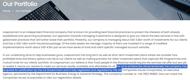 Claims of financial regulation on the website