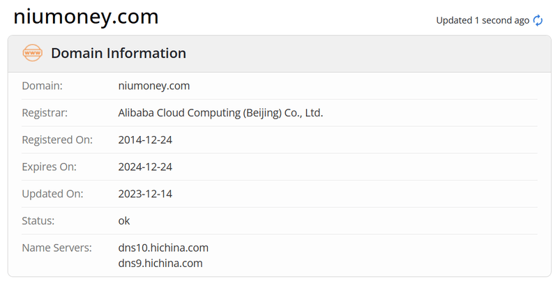 ข้อมูลอายุโดเมน whois.com เว็บไซต์นิวมันนี่