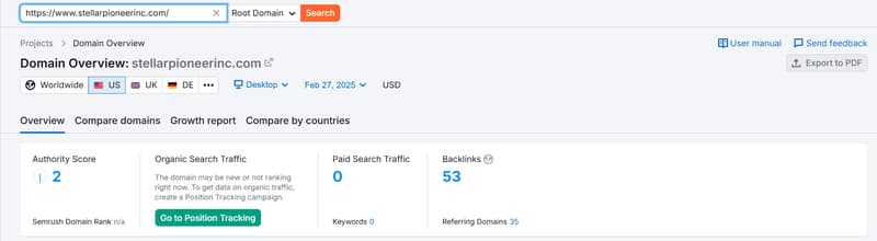 Semrush自然搜索流量数据