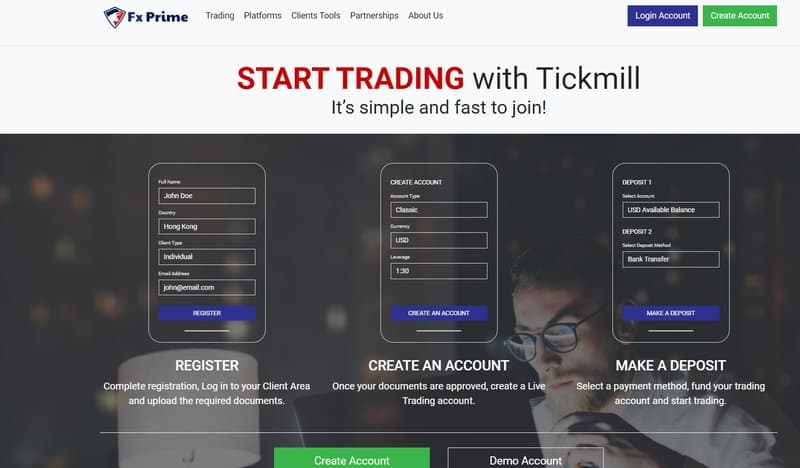 Account Registration Process for Fx Prime Pro