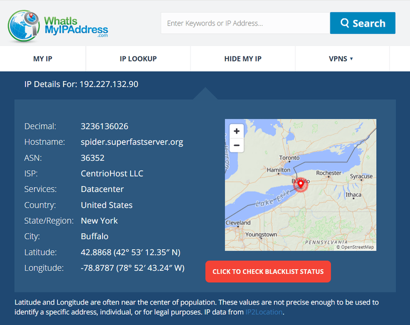 Resultado de la consulta de What Is My IP Address
