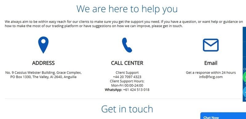 FXCG Customer Support