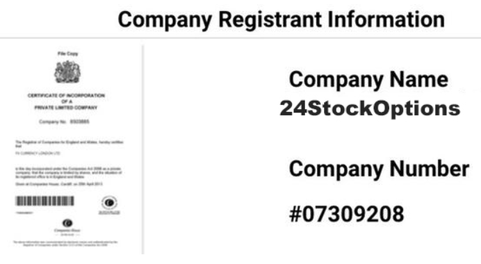 Información empresarial mostrada por el sitio web