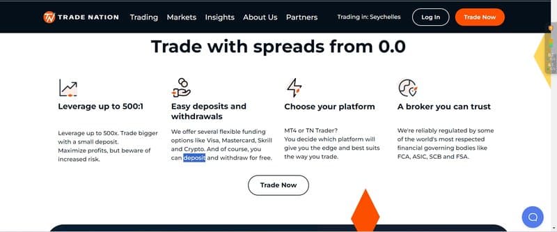 Trade Nation的存取款方式