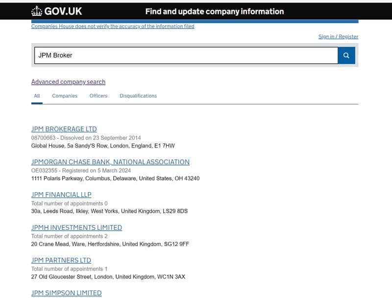 JPM Broker's Corporate Background