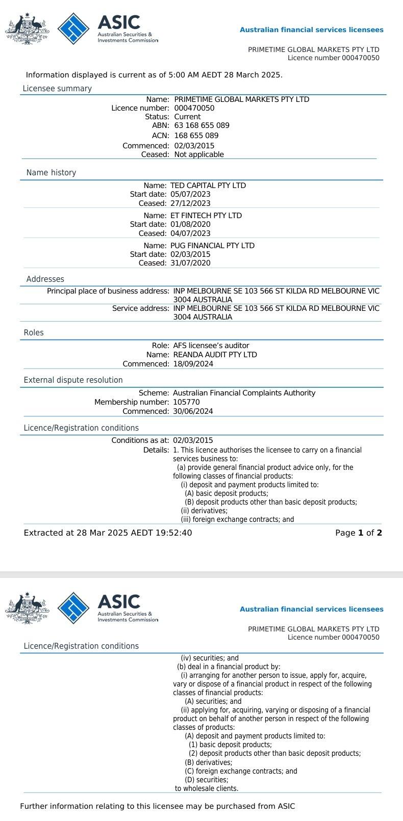 PGM's AFSL license