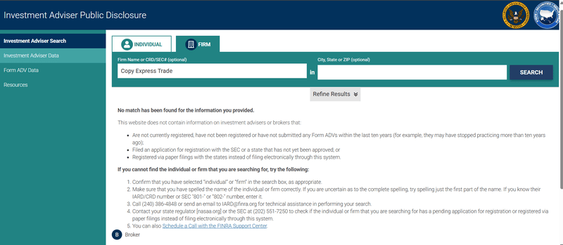 IAPD Query Result