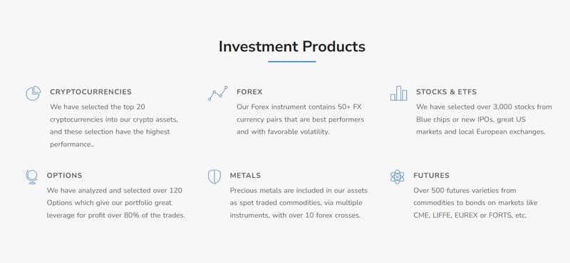 COIN GROW INVESTMENT的交易产品