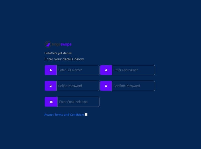 Account Registration Process of Edge Swap