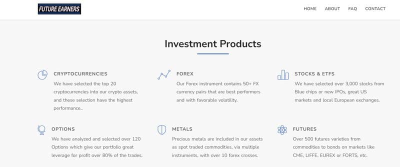 Productos de trading de FUTURE-EARNERS