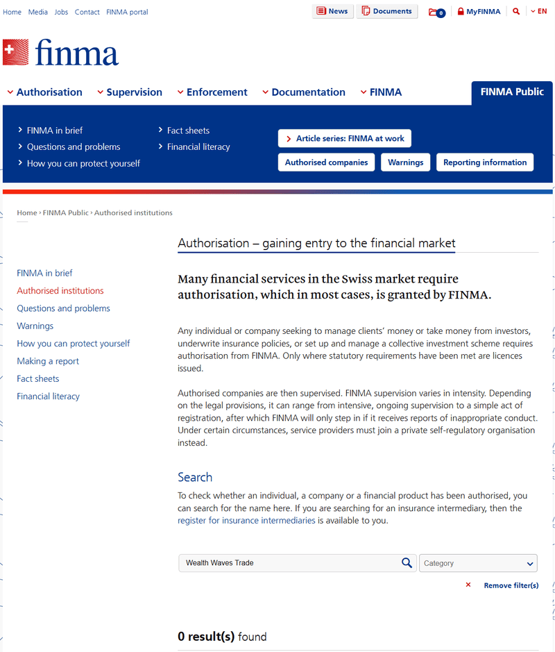 Autoridad Suiza Supervisora del Mercado Financiero (FINMA)