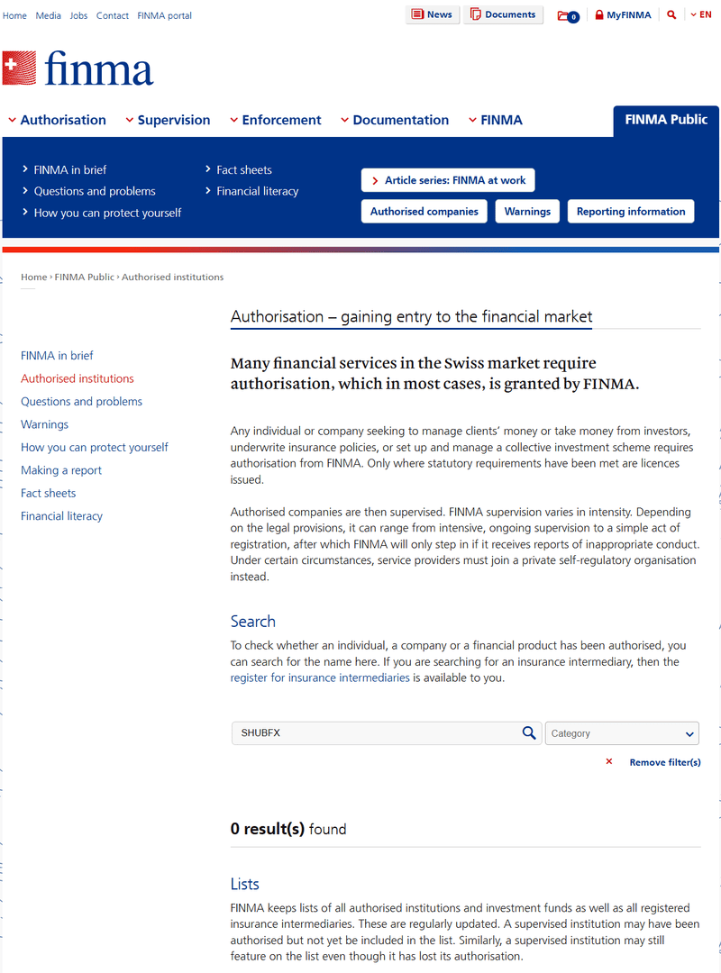 FINMA Query Result