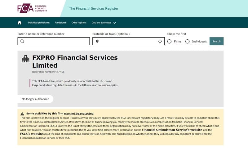 FCA Regulation Search