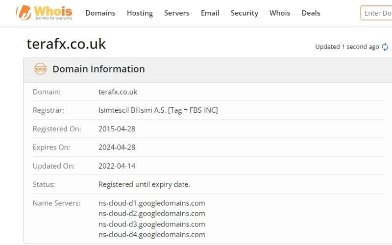 TeraFX Whois Registration