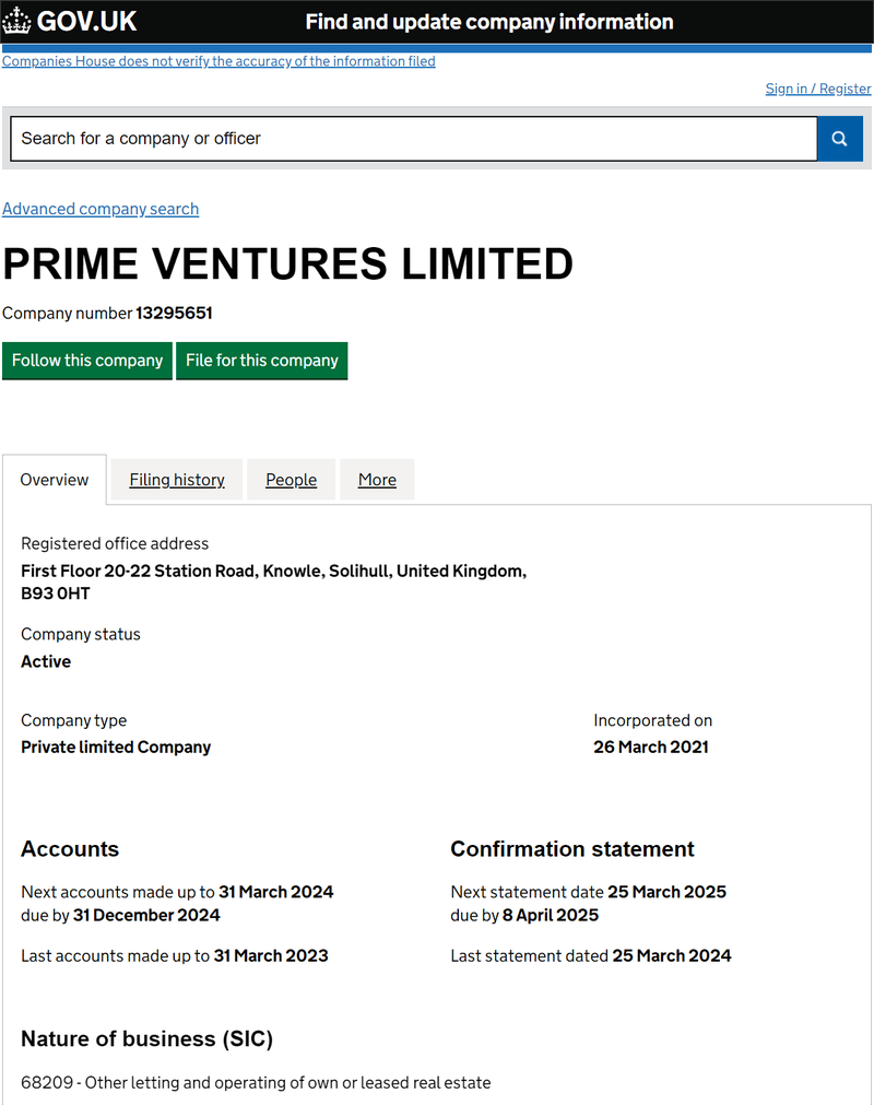 Prime Venture Limited