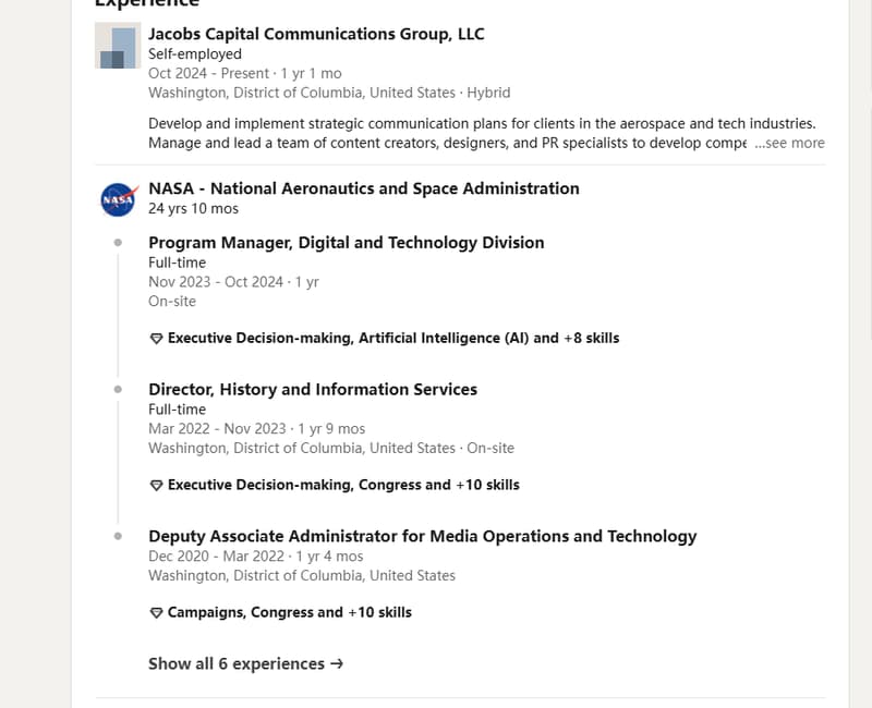 ผลการตรวจสอบ LinkedIn